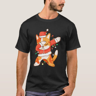 Dabbing Cat In Christmas Costume Cat Dab Dance T-Shirt