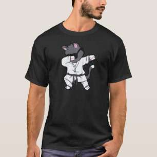 Dabbing Cat Karate Kitten Funny Cat Raglan T-Shirt