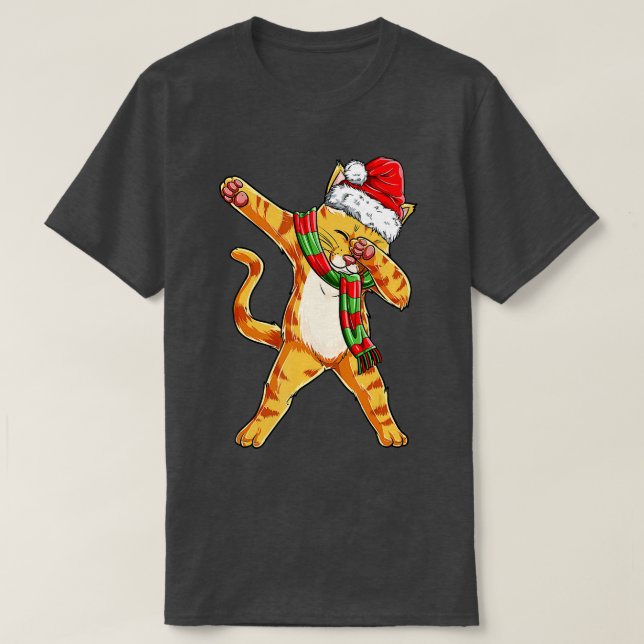 Dabbing Cat Santa Christmas Gift Kids Boys Girls C T-Shirt (Design Front)