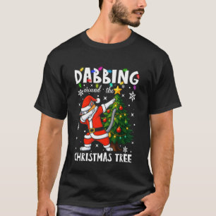 Dabbing Cat Santa Squad Christmas Tree Boys Kids X T-Shirt