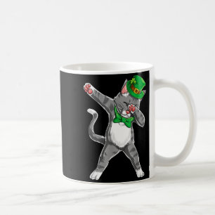 Dabbing Cat St Patricks Day Boys Girls Leprechaun Coffee Mug