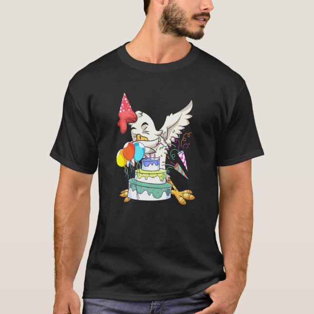 Dabbing Chicken Celebration Farm Animal Bird Kids  T-Shirt (Front)