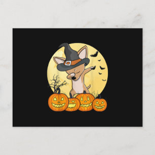 Dabbing Chihuahua Dab Dance Funny Dog Halloween Postcard