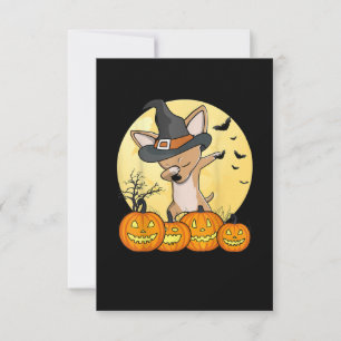Dabbing Chihuahua Dab Dance Funny Dog Halloween RSVP Card