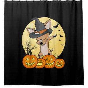 Dabbing Chihuahua Dab Dance Funny Dog Halloween Shower Curtain