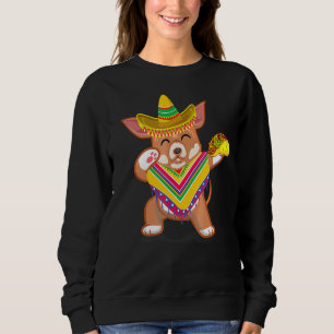 Dabbing Chihuahua Poncho Sombrero Taco Mexican Cin Sweatshirt