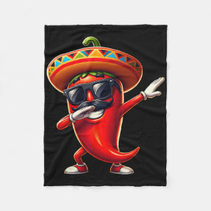 Dabbing Chilli Cinco De Mayo Mexican Food For Men Fleece Blanket