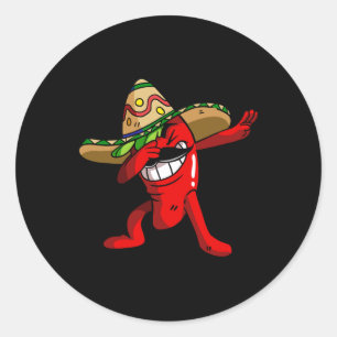 Dabbing Chilli Pepper Shirt  Classic Round Sticker