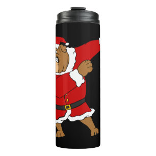 Dabbing Christmas Bulldog Funny Cute Christmas Dog Thermal Tumbler