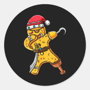 Dabbing Christmas Gingerbread Rate Halloween  Classic Round Sticker