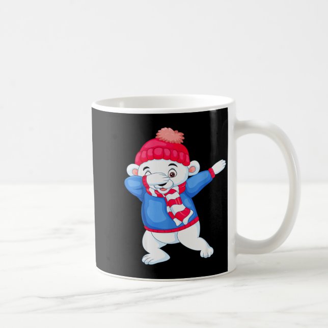 Dabbing Christmas Lar Bear Xmas Dab Kids Boys Girl Coffee Mug (Right)