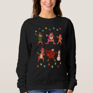 Dabbing Christmas Santa Claus Elf Reindeer Friends Sweatshirt