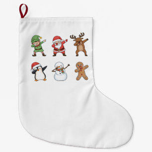 Dabbing Christmas Santa Penguin Rudolph Snowman Large Christmas Stocking
