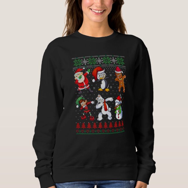 Dabbing Christmas Ugly Xmas Sweater Santa Dab Squa (Front)