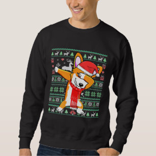 Dabbing Corgi Dog Ugly Christmas Sweater Xmas Cost