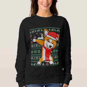 Dabbing Corgi Dog Ugly Christmas Sweater Xmas Cost