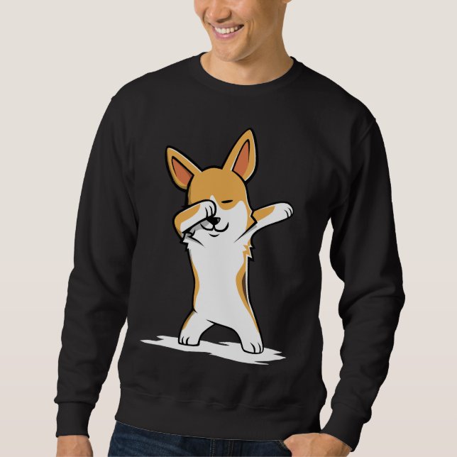 Dabbing Corgi Funny Sweatshirt (Front)