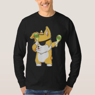 Dabbing Corgi In Sombrero With Maracas  689 T-Shirt