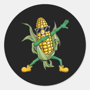 Dabbing Corn Cob Dance Corn Farmer Corn Lover  Classic Round Sticker