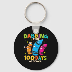 Dabbing Crayons Kids 100 Days School Boys Girls Gi Key Ring