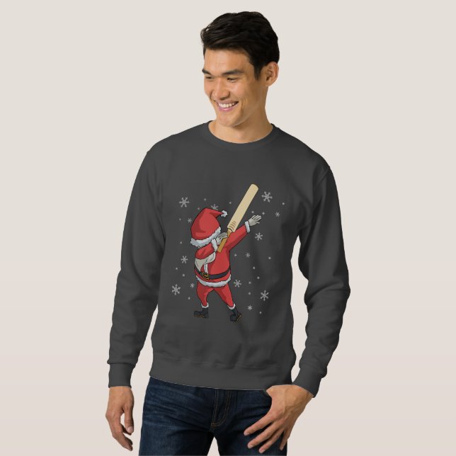 Dabbing Cricket Santa Claus Christmas Gift Shirt (Front Full)