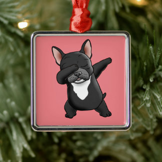Dabbing Cute French Bulldog      Metal Ornament