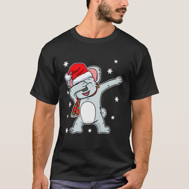 Dabbing Dab Australian Koala Bear Christmas Santa  T-Shirt (Front)