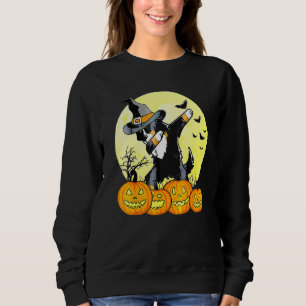 Dabbing Dab Dog Halloween Costume Full Moon Pumkin Sweatshirt