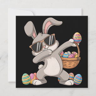 Dabbing Dab Rabbit Bunny Easter Eggs Basket Invitation