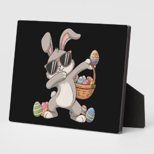 Dabbing Dab Rabbit Bunny Easter Eggs Basket Plaque