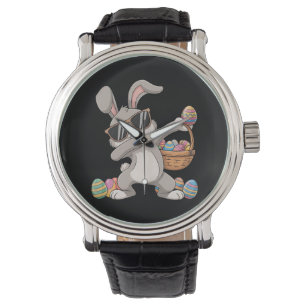 Dabbing Dab Rabbit Bunny Easter Eggs Basket Watch