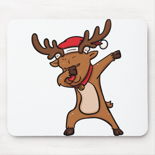 Dabbing dab reindeer deer rudolph christmas santa mouse pad (Front)