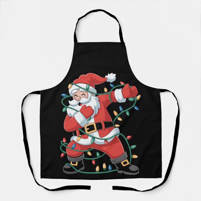 Dabbing Dab Santa Christmas Xmas Holiday Family Apron (Front)