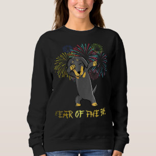 Dabbing Dachshund Chinese New Year Of The Dog 2018 Sweatshirt