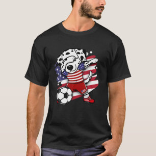 Dabbing Dalmatian America Soccer Fans Jersey USA F T-Shirt