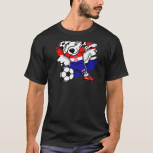 Dabbing Dalmatian Croatia Soccer Fans Jersey Footb T-Shirt