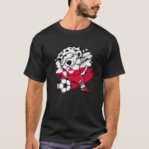 Dabbing Dalmatian Dog Greenland Soccer Fans Jersey T-Shirt