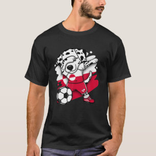 Dabbing Dalmatian Dog Greenland Soccer Fans Jersey T-Shirt