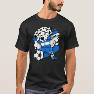 Dabbing Dalmatian Dog Nicaragua Soccer Fans Jersey T-Shirt