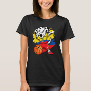 Dabbing Dalmatian Ecuador Basketball Fans Jersey B T-Shirt