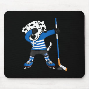 Dabbing Dalmatian Greece Ice Hockey Lovers Jersey Mouse Pad