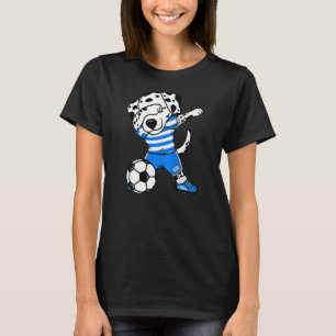 Dabbing Dalmatian Greece Soccer Fans Jersey Greek  T-Shirt