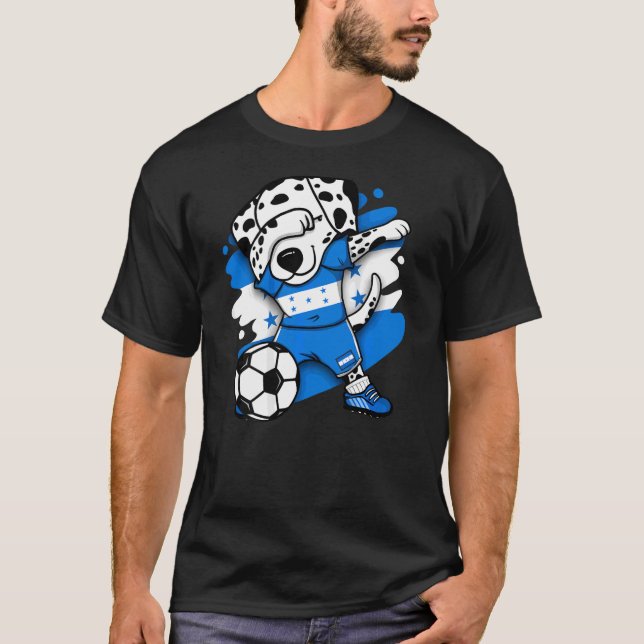 Dabbing Dalmatian Honduras Soccer Fans Jersey Foot T-Shirt (Front)