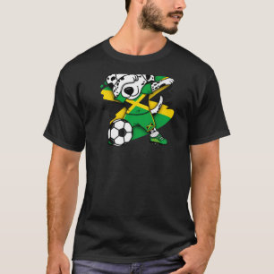 Dabbing Dalmatian Jamaica Soccer Fans Jersey Footb T-Shirt