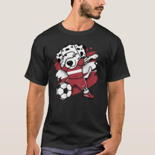 Dabbing Dalmatian Latvia Soccer Fans Jersey Latvia T-Shirt