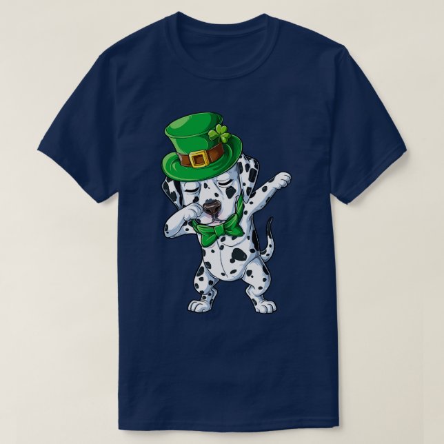 Dabbing Dalmatian Leprechaun St Patricks Day For D T-Shirt (Design Front)