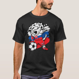 Dabbing Dalmatian Slovakia Soccer Fans Jersey Foot T-Shirt