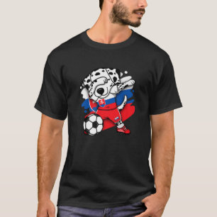 Dabbing Dalmatian Slovakia Soccer Fans Jersey Foot T-Shirt