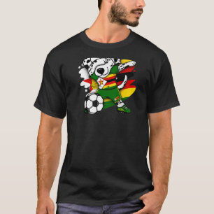 Dabbing Dalmatian Zimbabwe Soccer Fans Jersey Foot T-Shirt