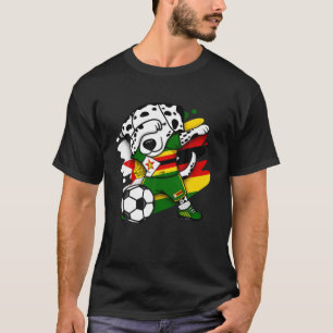 Dabbing Dalmatian Zimbabwe Soccer Fans Jersey Foot T-Shirt